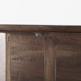 Arelius 36L x 18.75W x 63H Medium Brown Wood W/ Black Metal Base Display Cabinet from Mercana - Luna Furniture
