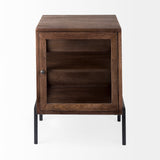 Arelius 20L x 18W x 26H Medium Brown Wood W/ Black Metal Frame End/Side Table from Mercana - Luna Furniture