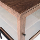 Arelius 20L x 18W x 26H Medium Brown Wood W/ Black Metal Frame End/Side Table from Mercana - Luna Furniture