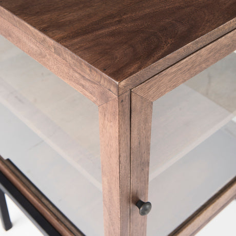 Arelius 20L x 18W x 26H Medium Brown Wood W/ Black Metal Frame End/Side Table from Mercana - Luna Furniture