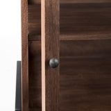 Arelius 20L x 18W x 26H Medium Brown Wood W/ Black Metal Frame End/Side Table from Mercana - Luna Furniture