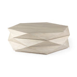 Arreto 48" Natural Solid Wood Hexagonal Storage Coffee Table from Mercana - Luna Furniture