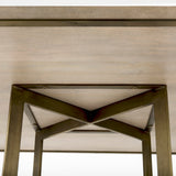 Faye I 48L x 48W x 30H Beige Finished Wood W/Gold Metal Base Square Dining Table from Mercana - Luna Furniture