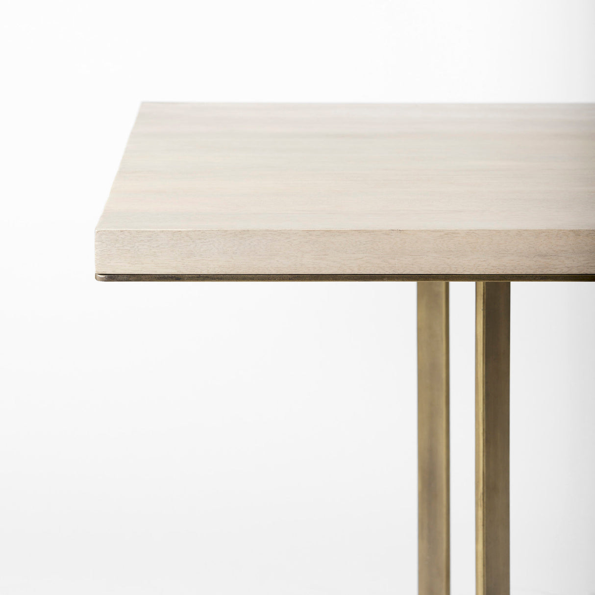 Faye I 48L x 48W x 30H Beige Finished Wood W/Gold Metal Base Square Dining Table from Mercana - Luna Furniture