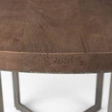 Faye I 48L x 48W x 30H Medium Brown Wood W/Antique Nickel Metal Base Round Dining Table from Mercana - Luna Furniture