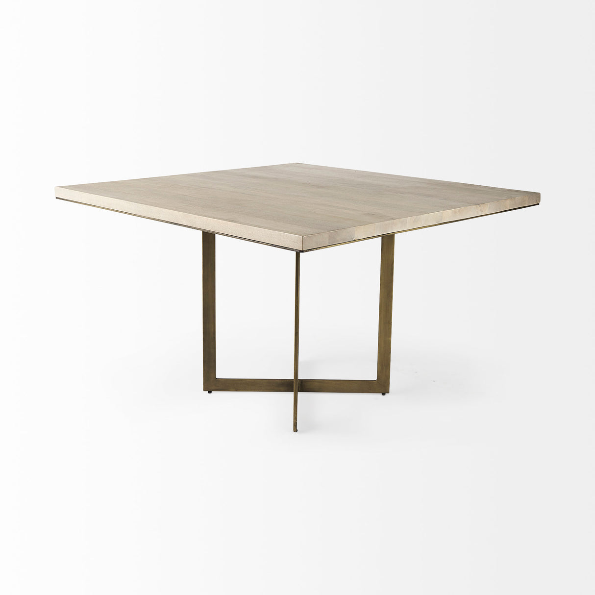 Faye I 48L x 48W x 30H Beige Finished Wood W/Gold Metal Base Square Dining Table from Mercana - Luna Furniture