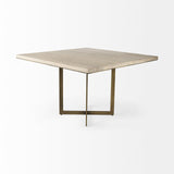 Faye I 48L x 48W x 30H Beige Finished Wood W/Gold Metal Base Square Dining Table from Mercana - Luna Furniture