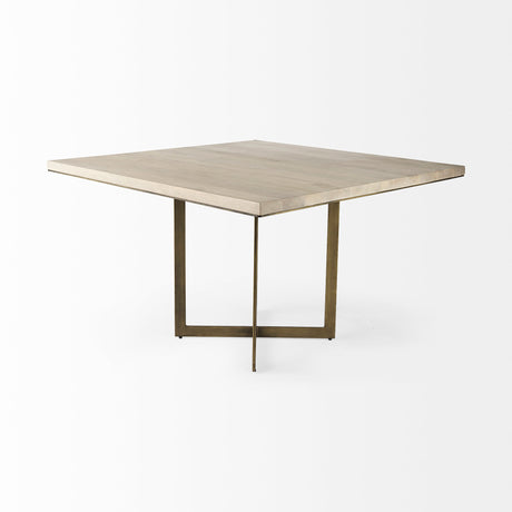 Faye I 48L x 48W x 30H Beige Finished Wood W/Gold Metal Base Square Dining Table from Mercana - Luna Furniture