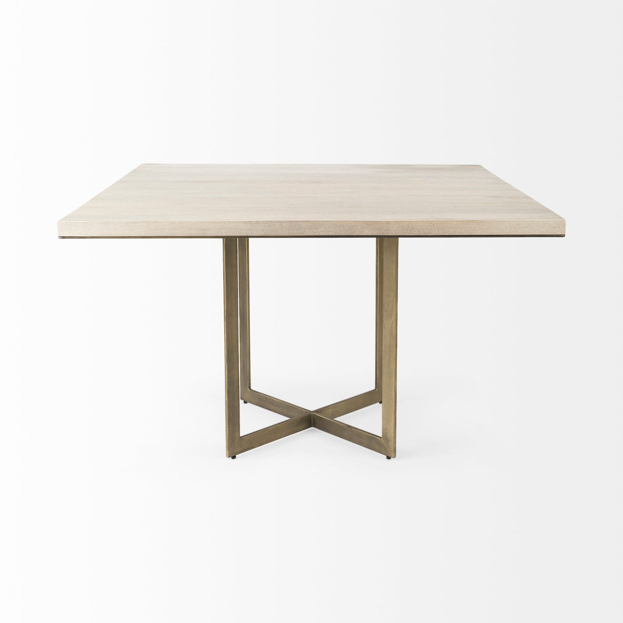 Faye I 48L x 48W x 30H Beige Finished Wood W/Gold Metal Base Square Dining Table from Mercana - Luna Furniture