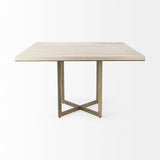 Faye I 48L x 48W x 30H Beige Finished Wood W/Gold Metal Base Square Dining Table from Mercana - Luna Furniture