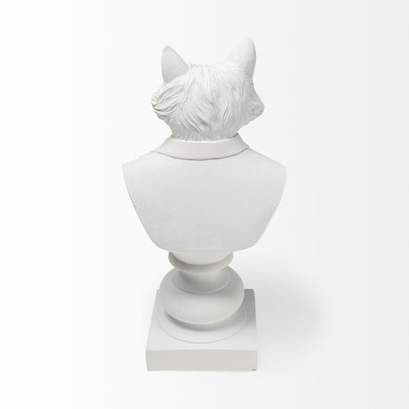 Murray 6L x 5W White Resin Business Fox from Mercana - Luna Furniture