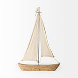 Tartane Large 22L x 2W Brown/Cream Nautical Inspired Sailboat from Mercana - Luna Furniture