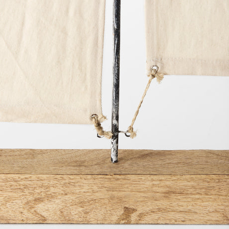 Tartane Large 22L x 2W Brown/Cream Nautical Inspired Sailboat from Mercana - Luna Furniture
