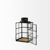 Gamfield 6.1L x 6.1W x 10.6H Small Black Metal and Glass Lantern from Mercana - Luna Furniture