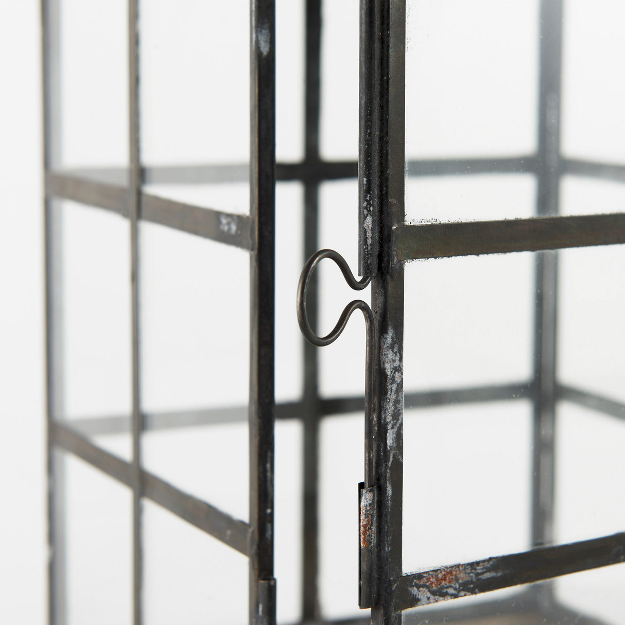 Gamfield 6.1L x 6.1W x 10.6H Small Black Metal and Glass Lantern from Mercana - Luna Furniture