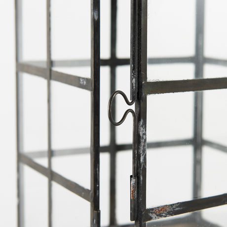 Gamfield 6.1L x 6.1W x 10.6H Small Black Metal and Glass Lantern from Mercana - Luna Furniture