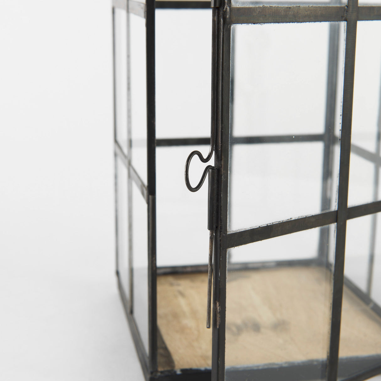 Gamfield 6.1L x 6.1W x 13.4H Medium Black Metal and Glass Lantern from Mercana - Luna Furniture
