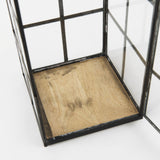 Gamfield 6.1L x 6.1W x 13.4H Medium Black Metal and Glass Lantern from Mercana - Luna Furniture