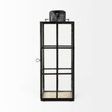 Gamfield 6.1L x 6.1W x 16.7H Large Black Metal and Glass Lantern from Mercana - Luna Furniture