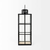 Gamfield 6.1L x 6.1W x 16.7H Large Black Metal and Glass Lantern from Mercana - Luna Furniture