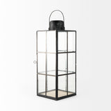 Gamfield 6.1L x 6.1W x 16.7H Large Black Metal and Glass Lantern from Mercana - Luna Furniture