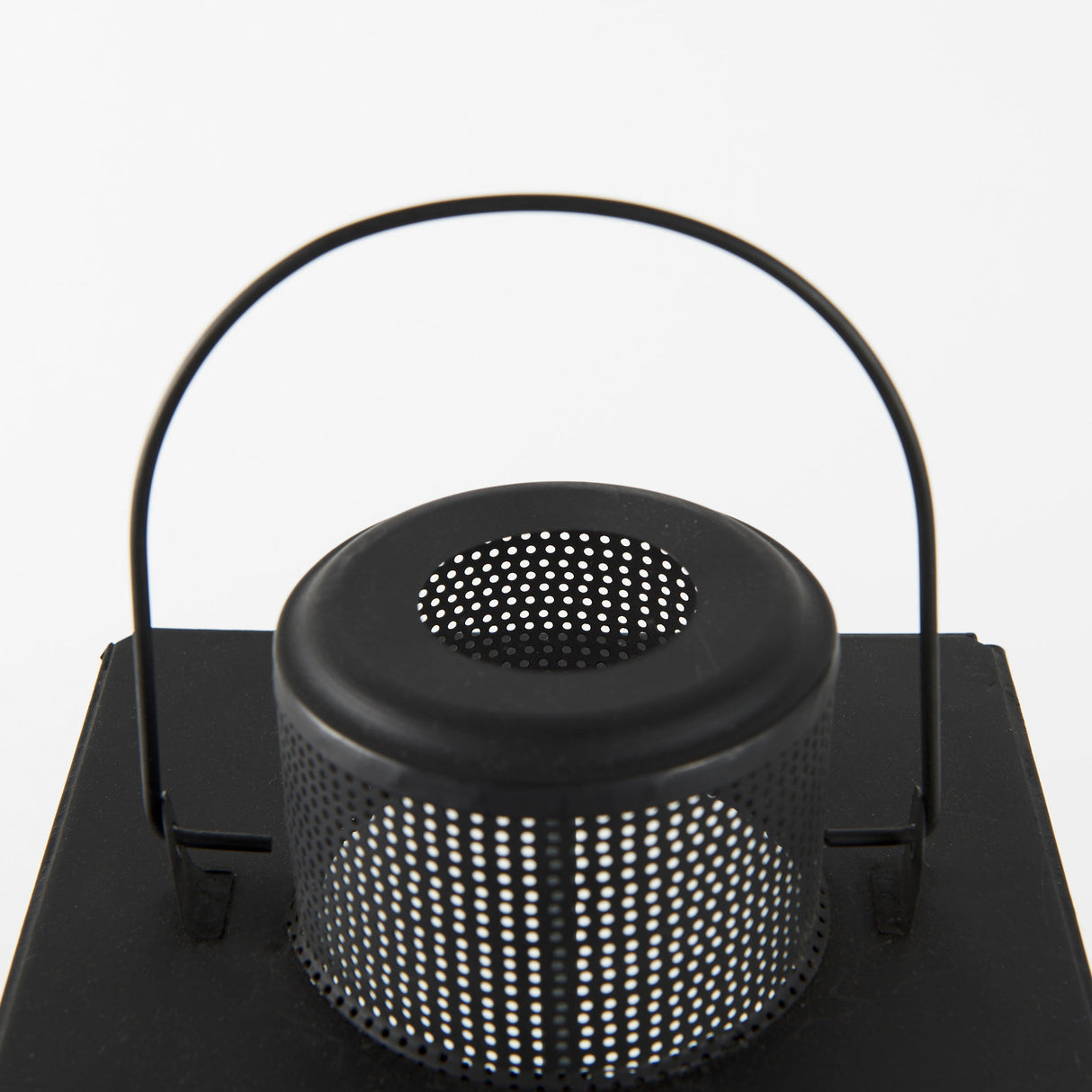 Gamfield 6.1L x 6.1W x 16.7H Large Black Metal and Glass Lantern from Mercana - Luna Furniture