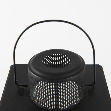 Gamfield 6.1L x 6.1W x 16.7H Large Black Metal and Glass Lantern from Mercana - Luna Furniture