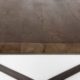 Faye 34L x 34W x 17H Medium Brown Wood W/Antique Nickel Metal Base Square Coffee Table from Mercana - Luna Furniture