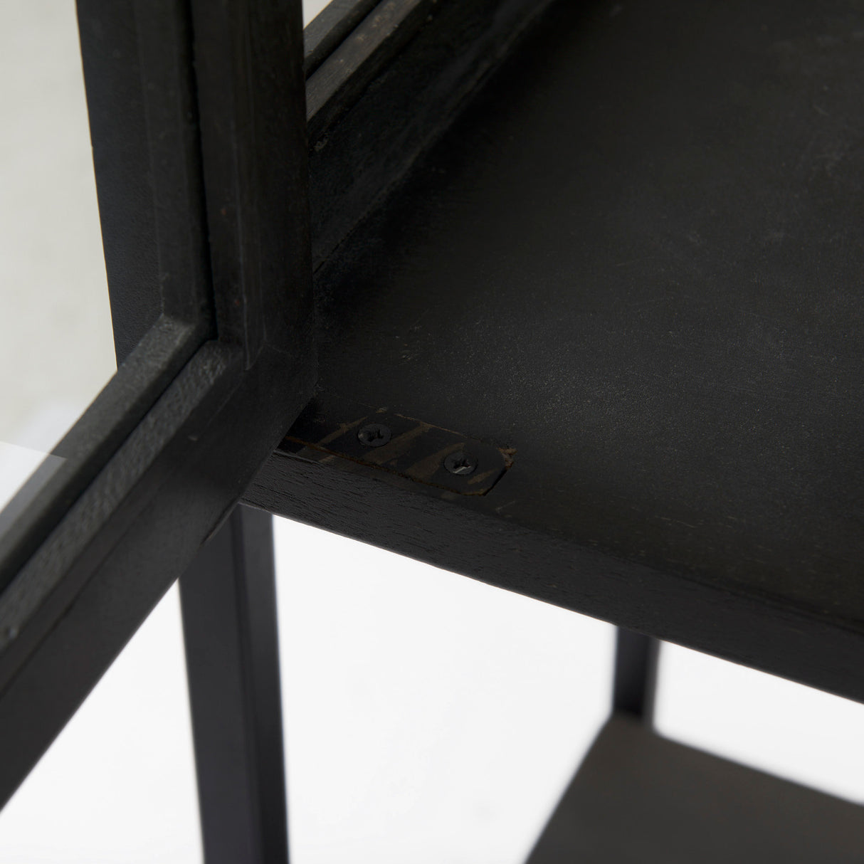 Arelius 36L x 18.75W x 63H Black-Brown Wood W/ Black Metal Base Display Cabinet from Mercana - Luna Furniture