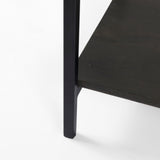 Arelius 36L x 18.75W x 63H Black-Brown Wood W/ Black Metal Base Display Cabinet from Mercana - Luna Furniture