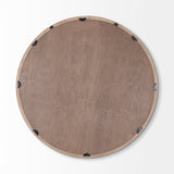 Gambit 46" Round Light Brown Wood Frame Wall Mirror from Mercana - Luna Furniture
