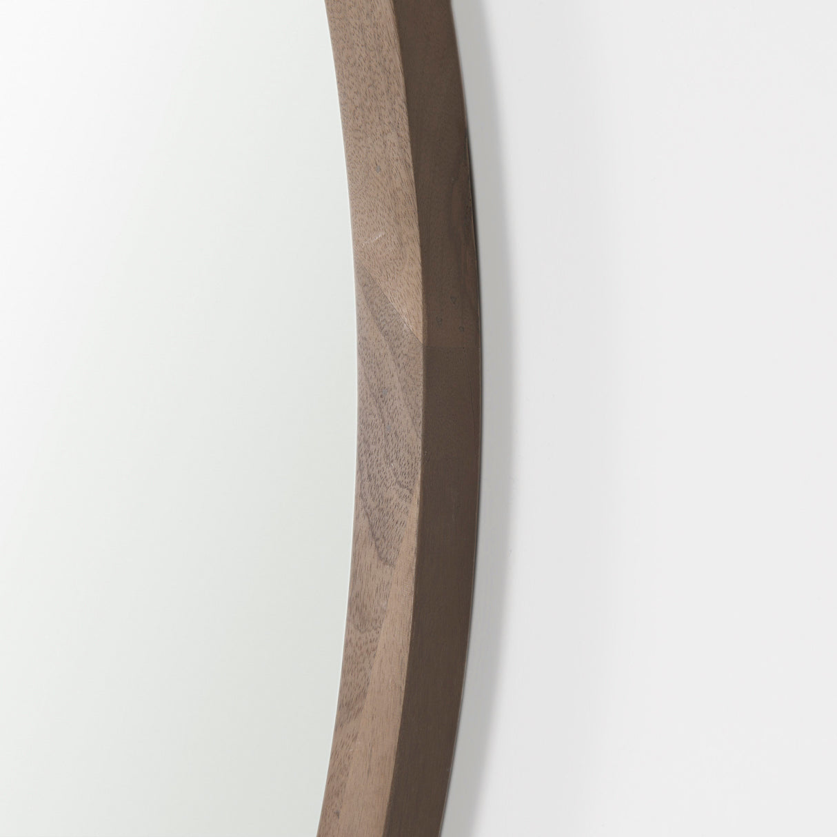 Gambit 46" Round Light Brown Wood Frame Wall Mirror from Mercana - Luna Furniture