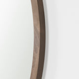 Gambit 46" Round Light Brown Wood Frame Wall Mirror from Mercana - Luna Furniture