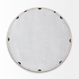 Gambit 46" Round White Wash Wood Frame Wall Mirror from Mercana - Luna Furniture