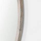 Gambit 46" Round White Wash Wood Frame Wall Mirror from Mercana - Luna Furniture