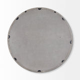 Gambit 46" Round Gray Wash Wood Frame Wall Mirror from Mercana - Luna Furniture