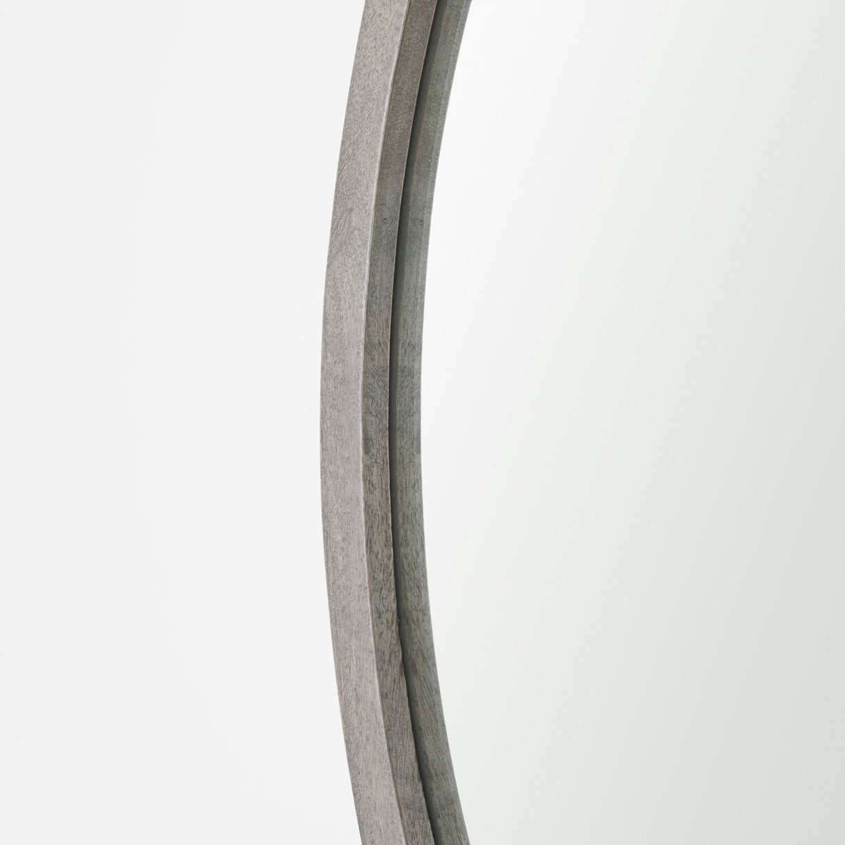 Gambit 46" Round Gray Wash Wood Frame Wall Mirror from Mercana - Luna Furniture