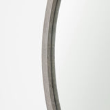 Gambit 46" Round Gray Wash Wood Frame Wall Mirror from Mercana - Luna Furniture
