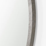Gambit 46" Round Gray Wash Wood Frame Wall Mirror from Mercana - Luna Furniture