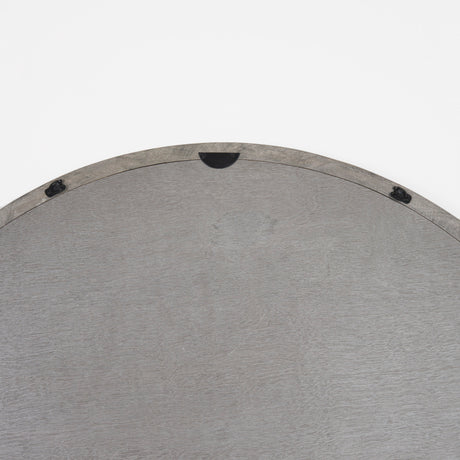 Gambit 46" Round Gray Wash Wood Frame Wall Mirror from Mercana - Luna Furniture