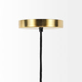 Halycon 16.0L x 16.0W x 20.0H Gold Mesh and Iron Pendant Light from Mercana - Luna Furniture