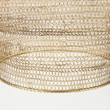 Halycon 16.0L x 16.0W x 20.0H Gold Mesh and Iron Pendant Light from Mercana - Luna Furniture