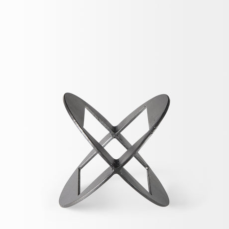 Cusco 6.0 L x 6.0 W x 6.0 H Black Iron Small Gunmetal Geometric Decorative Object from Mercana - Luna Furniture