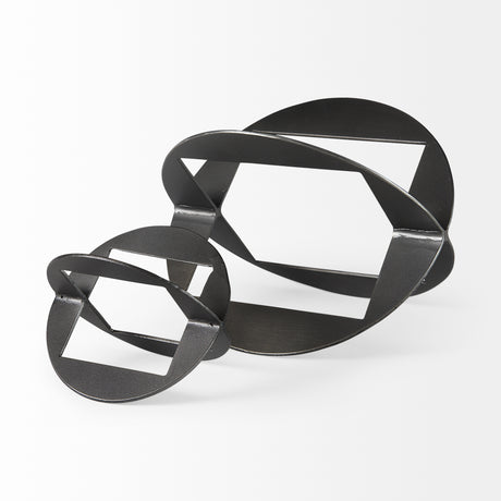 Cusco 6.0 L x 6.0 W x 6.0 H Black Iron Small Gunmetal Geometric Decorative Object from Mercana - Luna Furniture