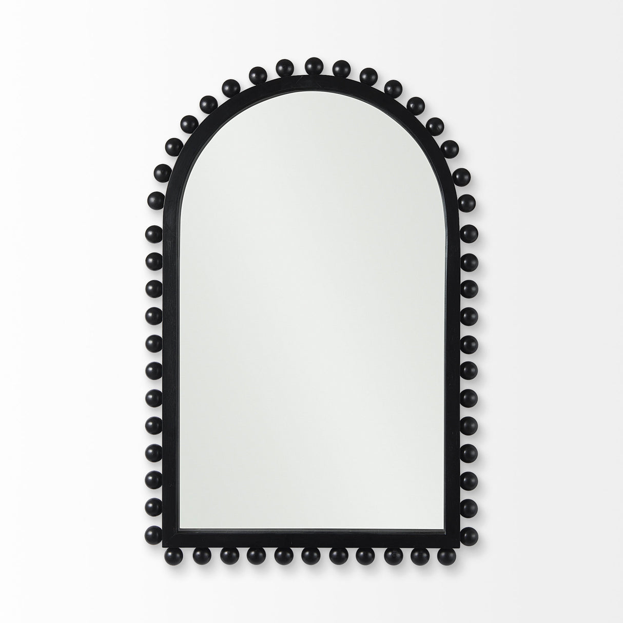Leeds 23L x 35H Black Wood Arch Frame Mirror from Mercana - Luna Furniture