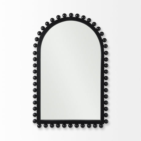 Leeds 23L x 35H Black Wood Arch Frame Mirror from Mercana - Luna Furniture