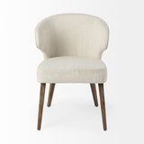 Niles 22.5L x 24.0W x 32.0H Cream Fabric Seat W/ Medium Brown Wooden Legs Wingback Dining Chair from Mercana - Luna Furniture