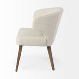 Niles 22.5L x 24.0W x 32.0H Cream Fabric Seat W/ Medium Brown Wooden Legs Wingback Dining Chair from Mercana - Luna Furniture