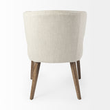 Niles 22.5L x 24.0W x 32.0H Cream Fabric Seat W/ Medium Brown Wooden Legs Wingback Dining Chair from Mercana - Luna Furniture
