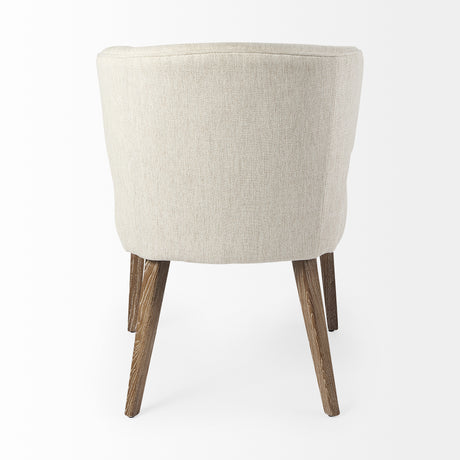 Niles 22.5L x 24.0W x 32.0H Cream Fabric Seat W/ Medium Brown Wooden Legs Wingback Dining Chair from Mercana - Luna Furniture